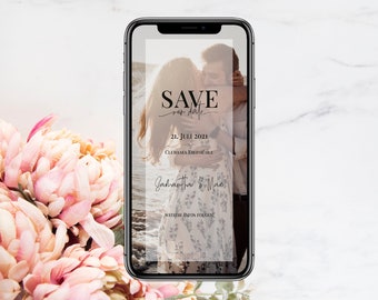 Save The Date card digital for the smartphone WhatsApp three motifs or with your own photo