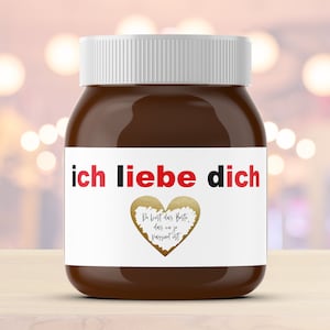 Personalisiertes Etikett mit Rubbellos | z.B. für Nutella | Ich liebe dich | Geschenk | Wunschtext | Liebesbotschaft