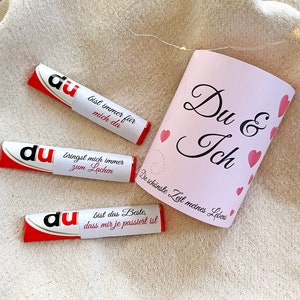 Du & Ich | Personalisierte Aufkleber und Banderole | z.B. für Duplo | Valentinstag | DU Botschaften | Sprüche | Geschenk