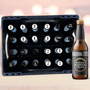 Personalisierter Bierkasten | Hausbau 2025 | Bauherr | Geschenk | Richtfest | Einzug | Grundsteinlegung | Bierlabel mit Wunschnachricht