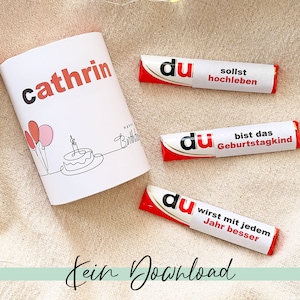 Personalisierte Aufkleber und Banderole mit Rubbellos | z.B. für Duplo | Geburtstag | DU Botschaften | Geschenk | Geburtstagsgeschenk