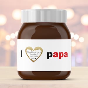 Personalisiertes Etikett mit Rubbellos | z.B. für Nutella | I love Papa | Vatertag | Geschenk | Wunschtext