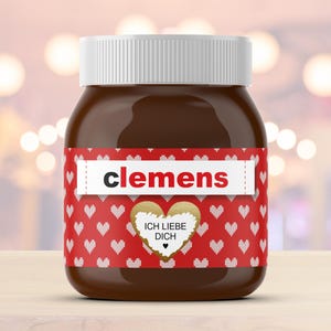 Etiket met krasloten | bijv. voor Nutella | Harten | Personalisatie met gewenste tekst | Valentijnsdag | Valentijnsdagcadeau | Geschenk