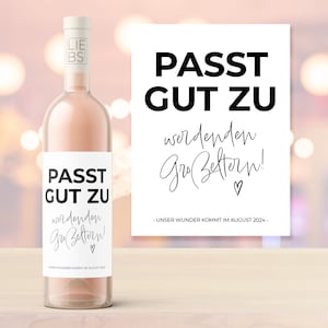 Wijnetiket | Past goed bij aanstaande grootouders | Personalisatie met gewenste tekst | Zwangerschap aankondigen | Cadeau | Oma | Opa