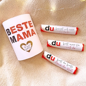 Personalisierte Aufkleber und Banderole mit Rubbellos | z.B. für Duplo | Muttertag | Beste Mama | DU Botschaften | Geschenk