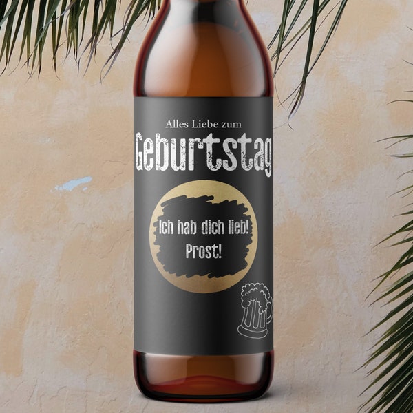 Bieretikett | Geburtstag | Flaschenetikett mit Rubbellos | Persönliche Nachricht | Geburtstagsgeschenk | Label für eine Bierflasche