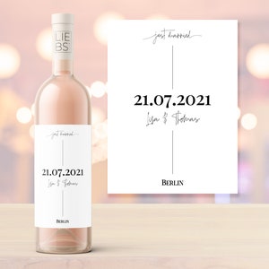 Wine label | wedding | Personalized with name, date and location | Wedding wine | Wedding couple | Personalized Bottle Label | Wine