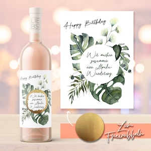 Wine label | Scratchcard | birthday | Happy Birthday | Voucher | Bottle label with scratch card | Scratch stickers | Wine label | Gift