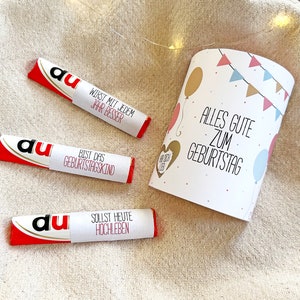 Personalisierte Aufkleber und Banderole mit Rubbellos | z.B. für Duplo | Geburtstag | DU Botschaften | Geschenk | Geburtstagsgeschenk