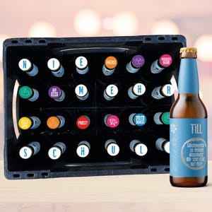 Bierkasten | Nie mehr Schule | Schulabschluss | Personalisiertes Abschlussgeschenk   | Aufkleber | Etiketten | Bier
