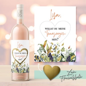 Wijnetiket | Kraskaart | Bruidsmeisje | Flessenetiket met kraskaart | Kras wijnetiket | Kraswijnetiket | Personalisatie | Bruiloft