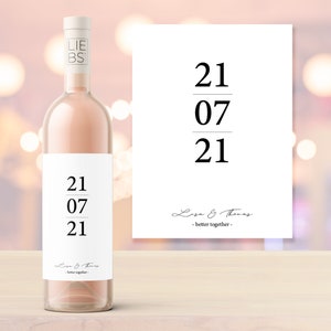 Wine label | better together | wedding date | wedding | Personalized label with date and name | Wedding gift | Wine label