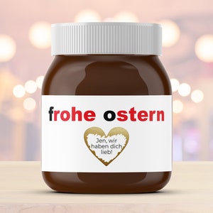 Etikett mit Rubbellos | z.B. für Nutella | Frohe Ostern | Personalisierung mit Wunschtext | Geschenk