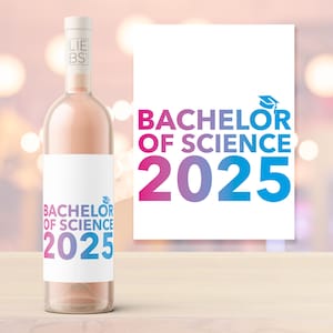 Weinlabel | z.B. Bachelor of Science | Personalisiertes Abschlussgeschenk | Abschluss | Studium | Bachelor | Flaschenetikett | Geschenk
