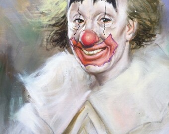 Clown Oil Painting Etsy France