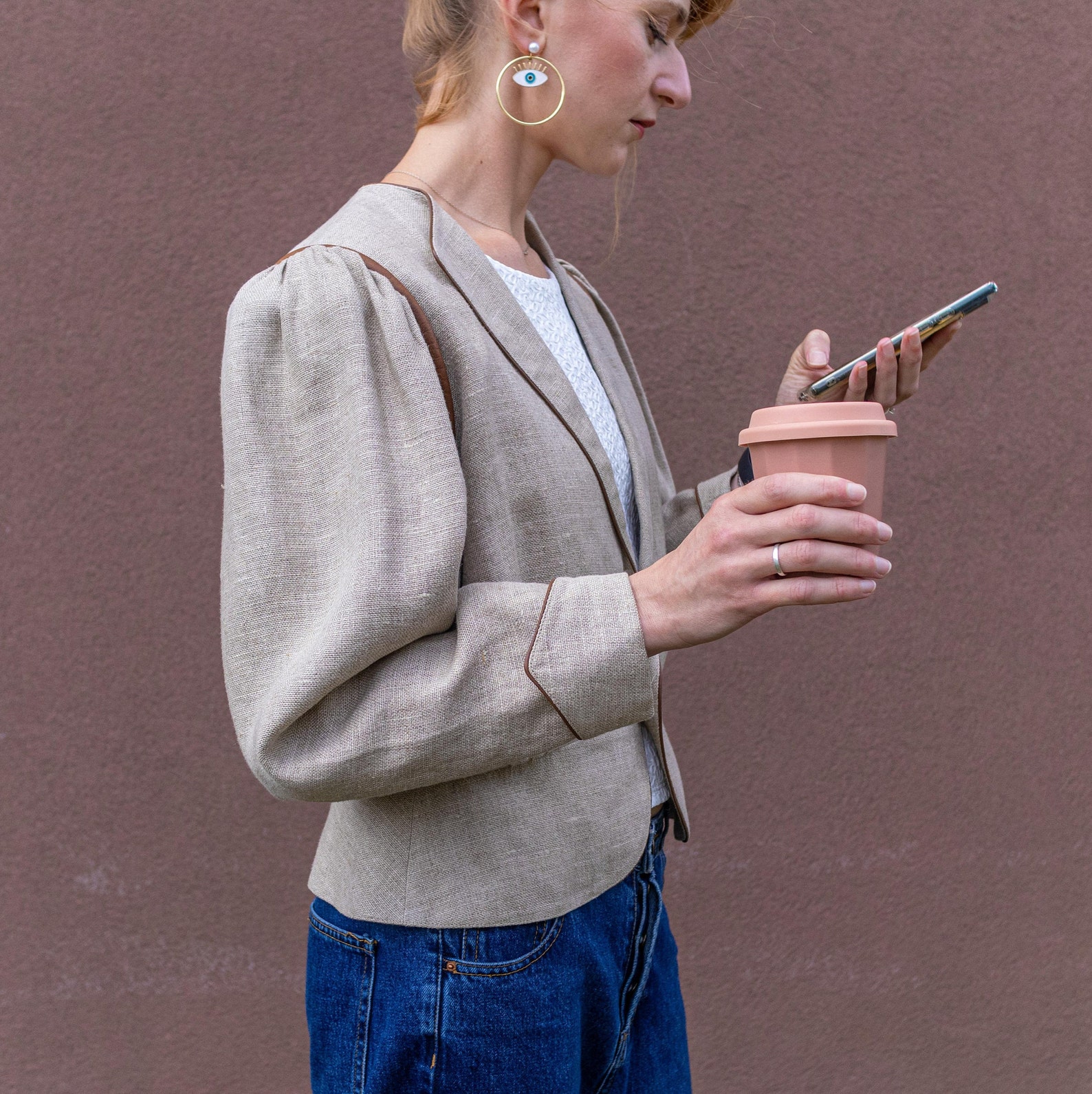 Puff Sleeve Vintage Linen Jacket 80s Vintage Blazer German Etsy