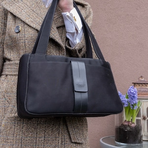 KENNETH COLE Sac vintage couleur noire - Sac de tous les jours - Sac à bandoulière zippé - Sac de ville noir