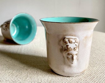 Espresso Cup with Aphrodite Portrait | Unique Pottery Mug | Artistic Gift for Her 3.4 oz