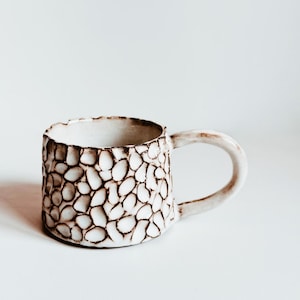 Vintage Style Handmade Ceramic Espresso Cup - Antique Lines
