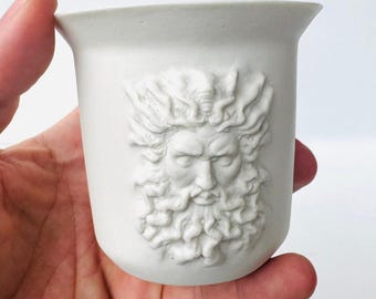 Zeus Relief Porcelain Coffee Mug White – Limited Edition - 230ml Handmade Ceramic Cup