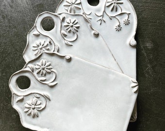 Two Sizes available! Handmade Stoneware Ceramic cheese board - Elevate Your Dining Experience
