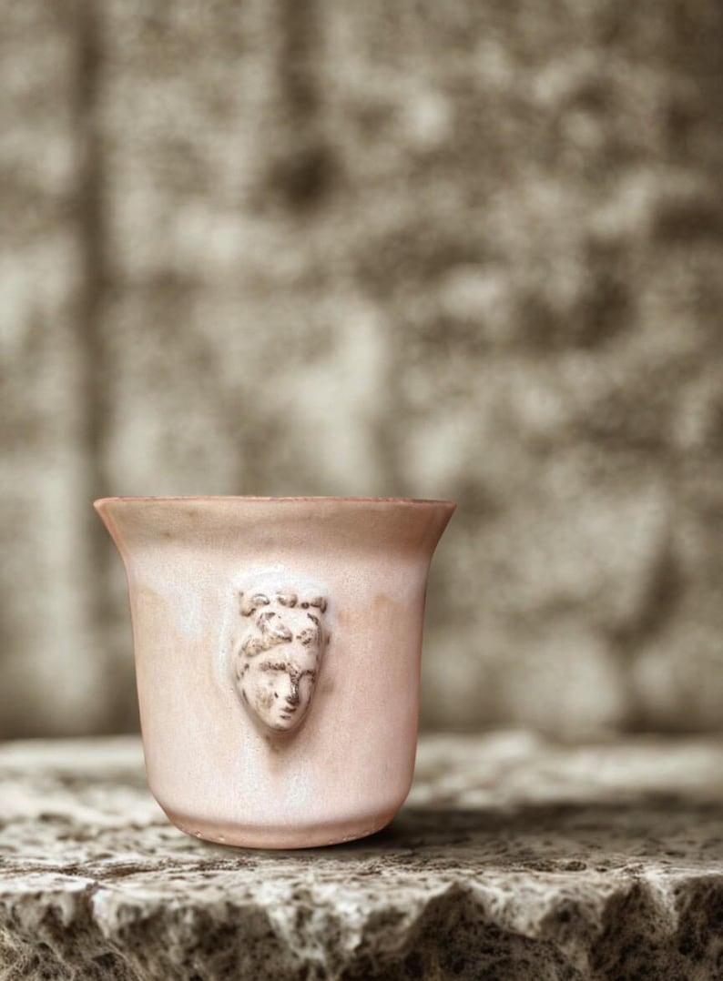 Handmade Ceramic Espresso Cup: Greek Goddess Aphrodite Relief, 3.4 oz 100ml image 11