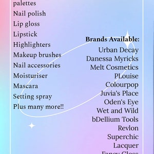 Makeup Beauty and Nails Cosmetic Mystery Boxes and Lucky Dip Scoops