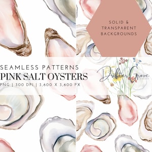 Oyster Seamless Pattern Digital Paper PNG Instant Download Scrapbooking Paper Crafting Supply