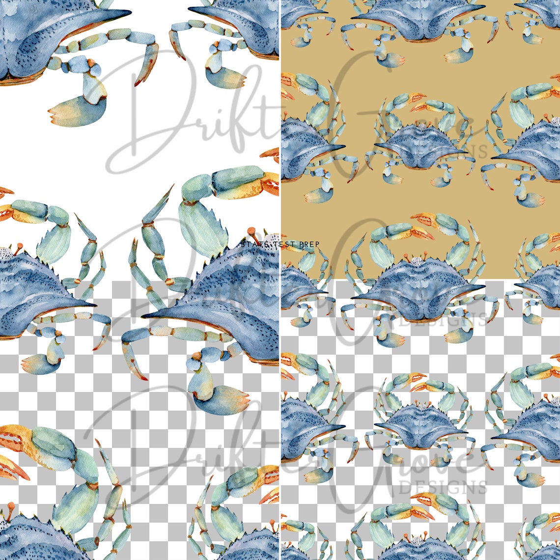 Crustacean Seamless Pattern Digital Paper PNG SVG Instant Download - Etsy
