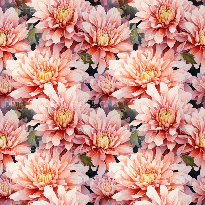 Floral Seamless Pattern Digital Paper Instant Download PNG - Etsy