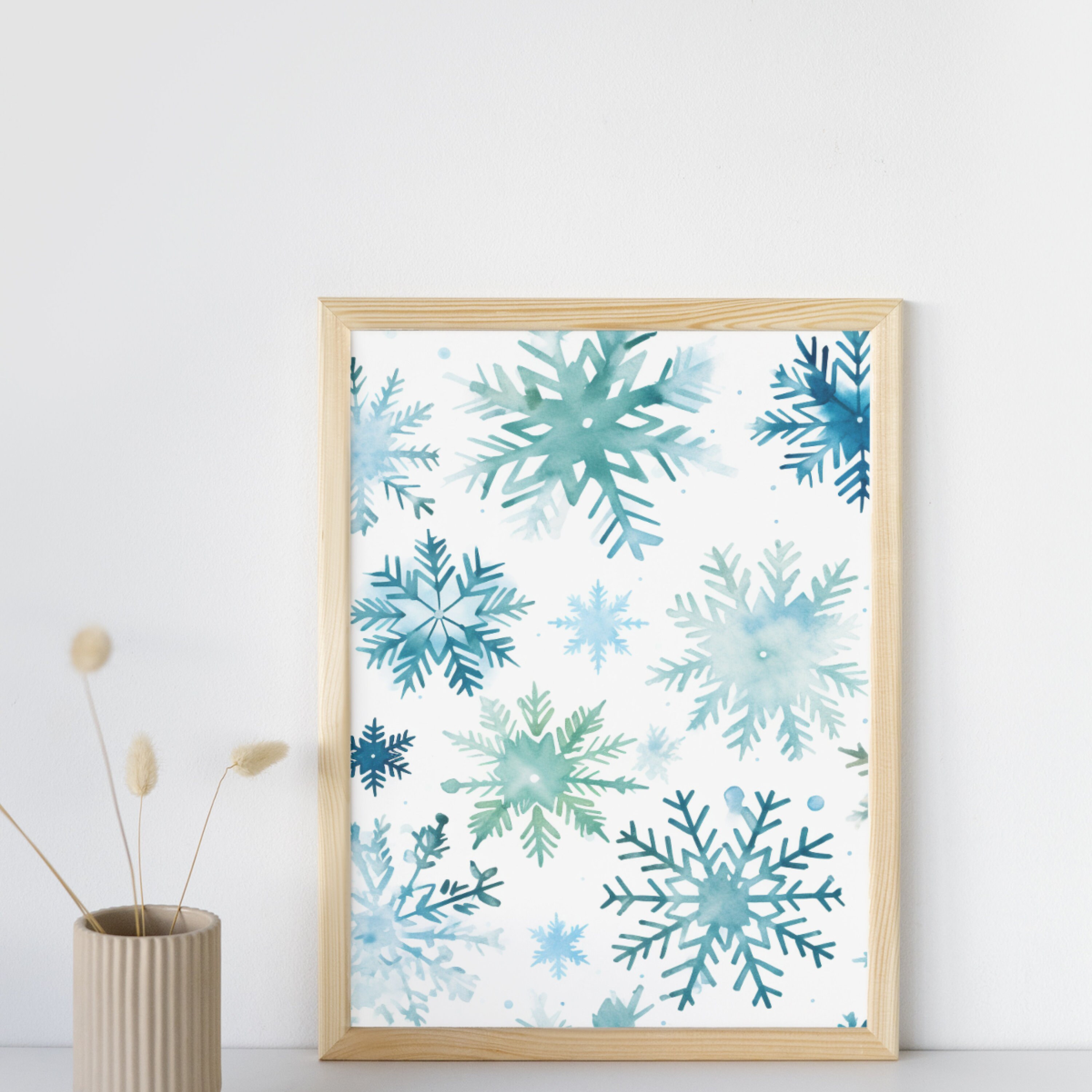 Snowflake Seamless Pattern Digital Paper PNG Instant Download ...