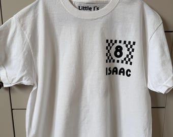 Camiseta de cumpleaños de carreras - Cumpleañero - Bandera a cuadros - Niños - Niñas