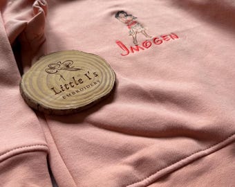 Sudadera con volantes de Moana para niñas - Jersey de Moana - Bordado - Personalizado - Princesa - Rosa empolvado
