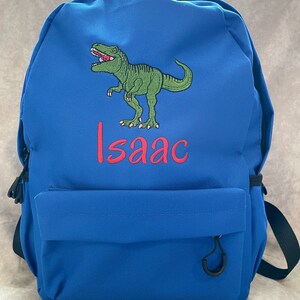 Sac à dos personnalisé dinosaure pour enfants - T-Rex - cartable - sac pour chambre d'enfant - sac à langer - tout-petits - sac à dos - brodé