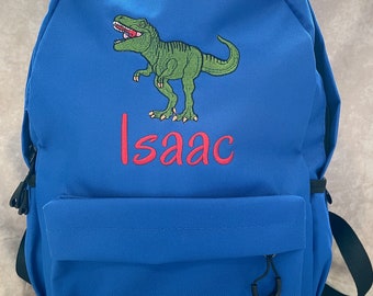 Mochila personalizada con bordado de dinosaurio – Mochila escolar o para guardería para niños