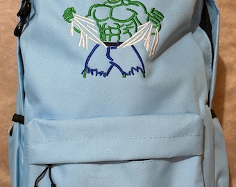 Mochila personalizada bordada de Hulk – Para la escuela, la guardería o como bolsa de pañales.