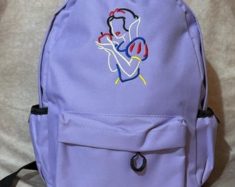 Mochila personalizada bordada de Blancanieves – Para la escuela, la guardería o como bolsa de pañales.