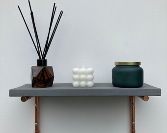 Driftwood Grey Copper Shelves, Shelving, Wall Shelf