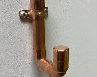 Copper pipe coat hook, bathroom hook, towel hook, J Hook, Industrial Wall Decor Handmade from natural materials Uk