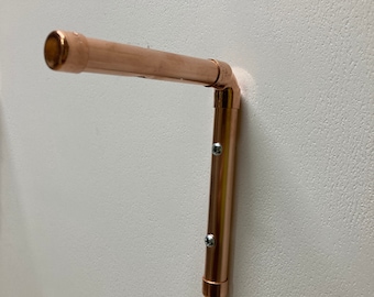 Set of 2 Copper Shelf Brackets - Industrial Style Wall Mount Brackets for Shelving - Handmade with Solid Copper - Sturdy and Rust-Resistant