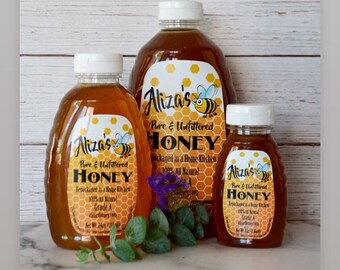 Aliza’s Pure, Unfiltered, Wildflower, All Natural Honey, 3 sizes (8oz, 25oz, 48oz)