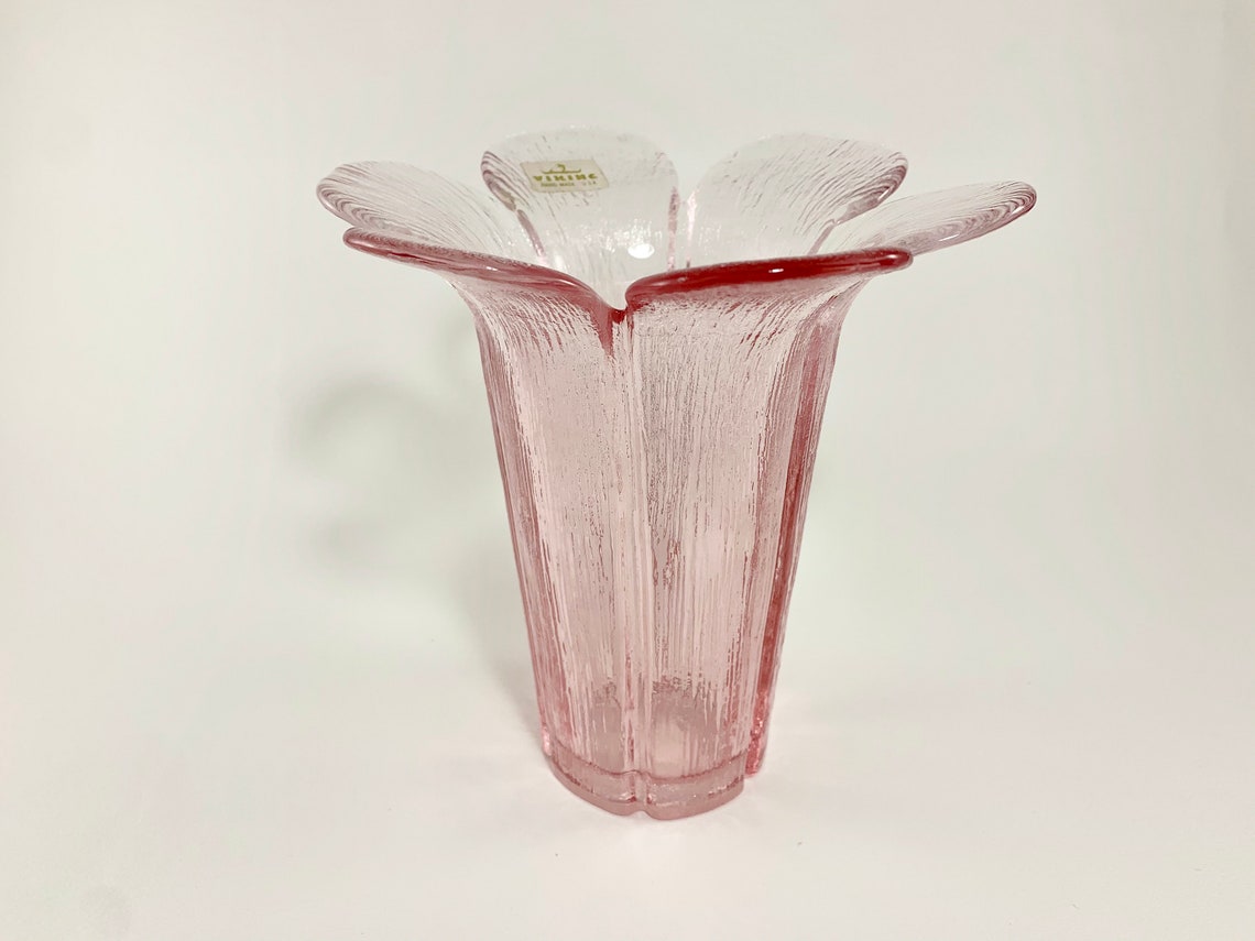 Vintage Tall Pink Viking Petal Vase | Etsy