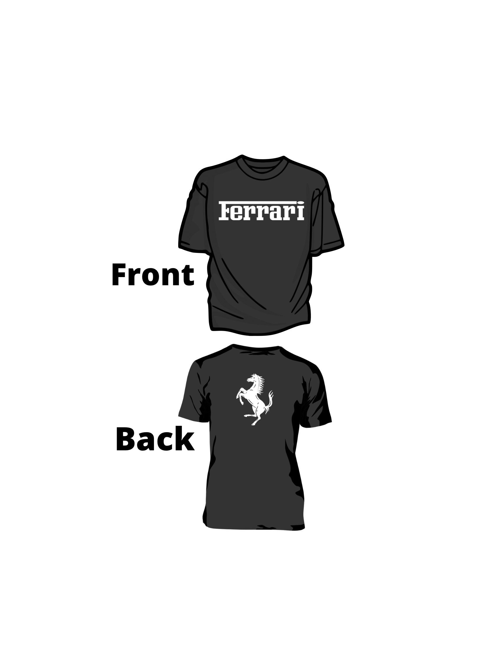 Kids Ferrari Front and Back T Shirt 