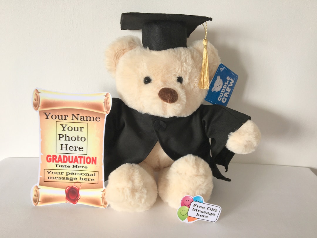 Ropa Personalizada Para Oso De Graduación | Añade Foto O Texto, Apta Para Peluches De 20 A 40 Cm, Regalo único Para Graduados