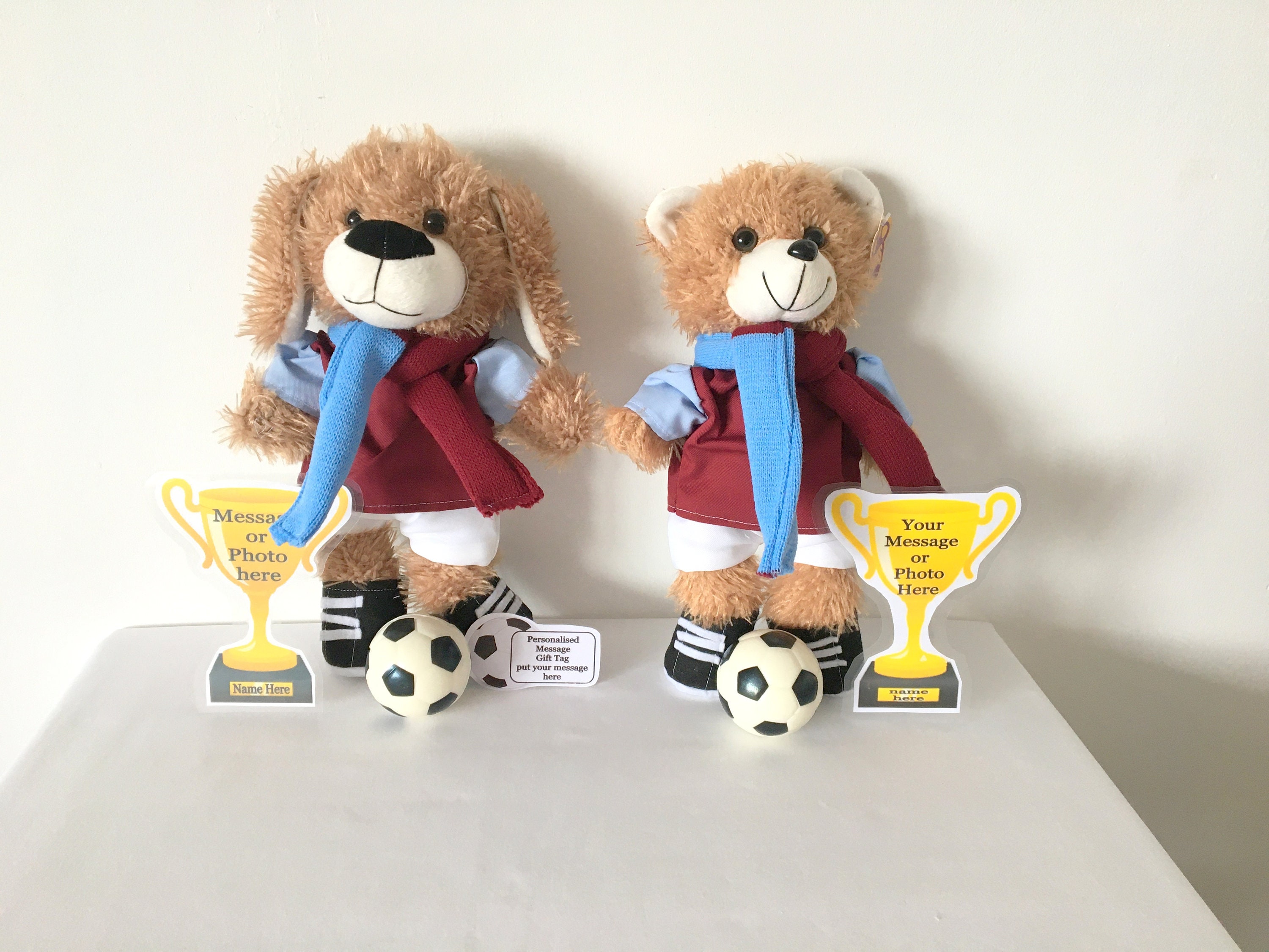 Aston Villa Footballer Personalised Teddy Bear or Puppy pic picture