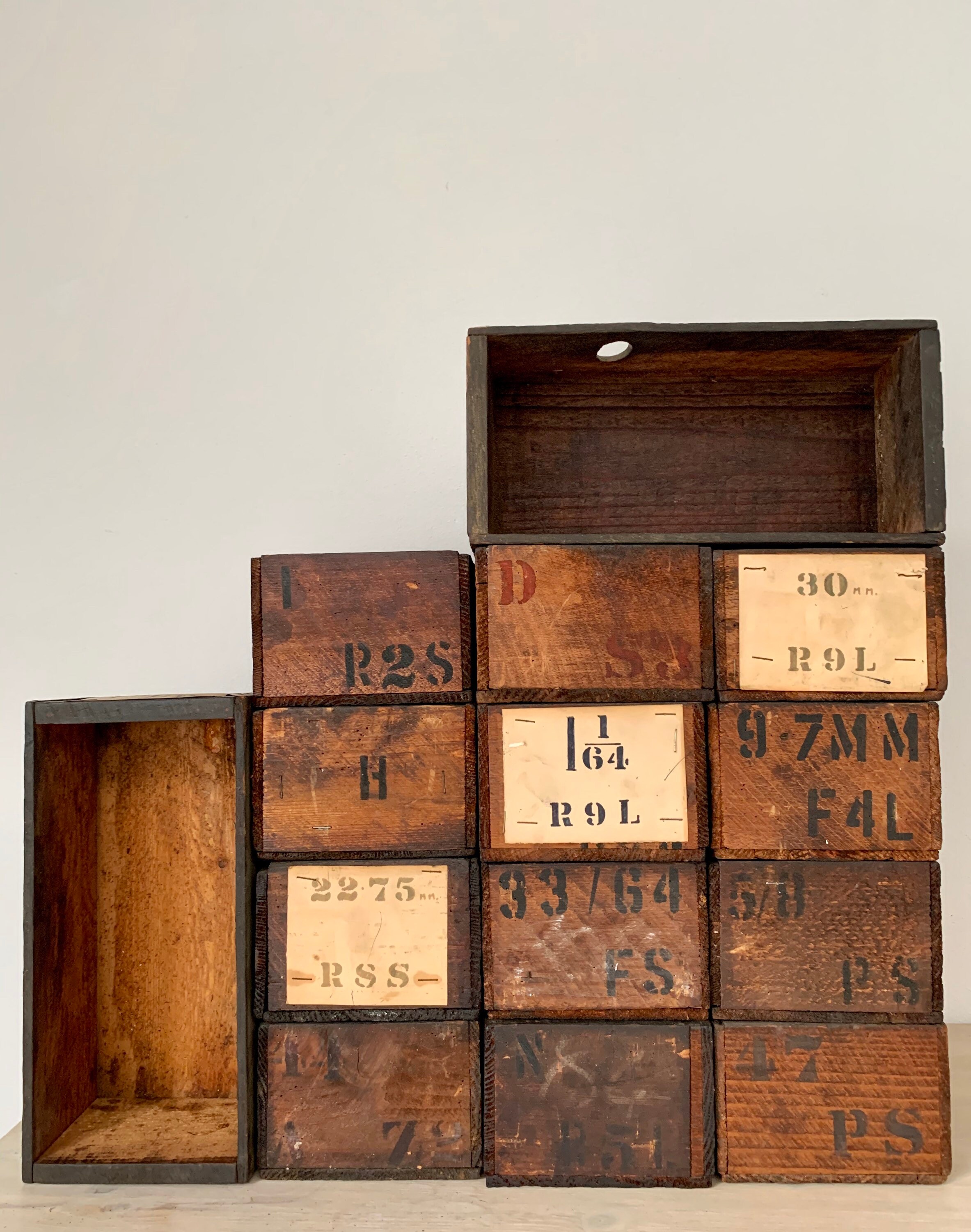 Wooden storage box industrial vintage rustic patina Etsy