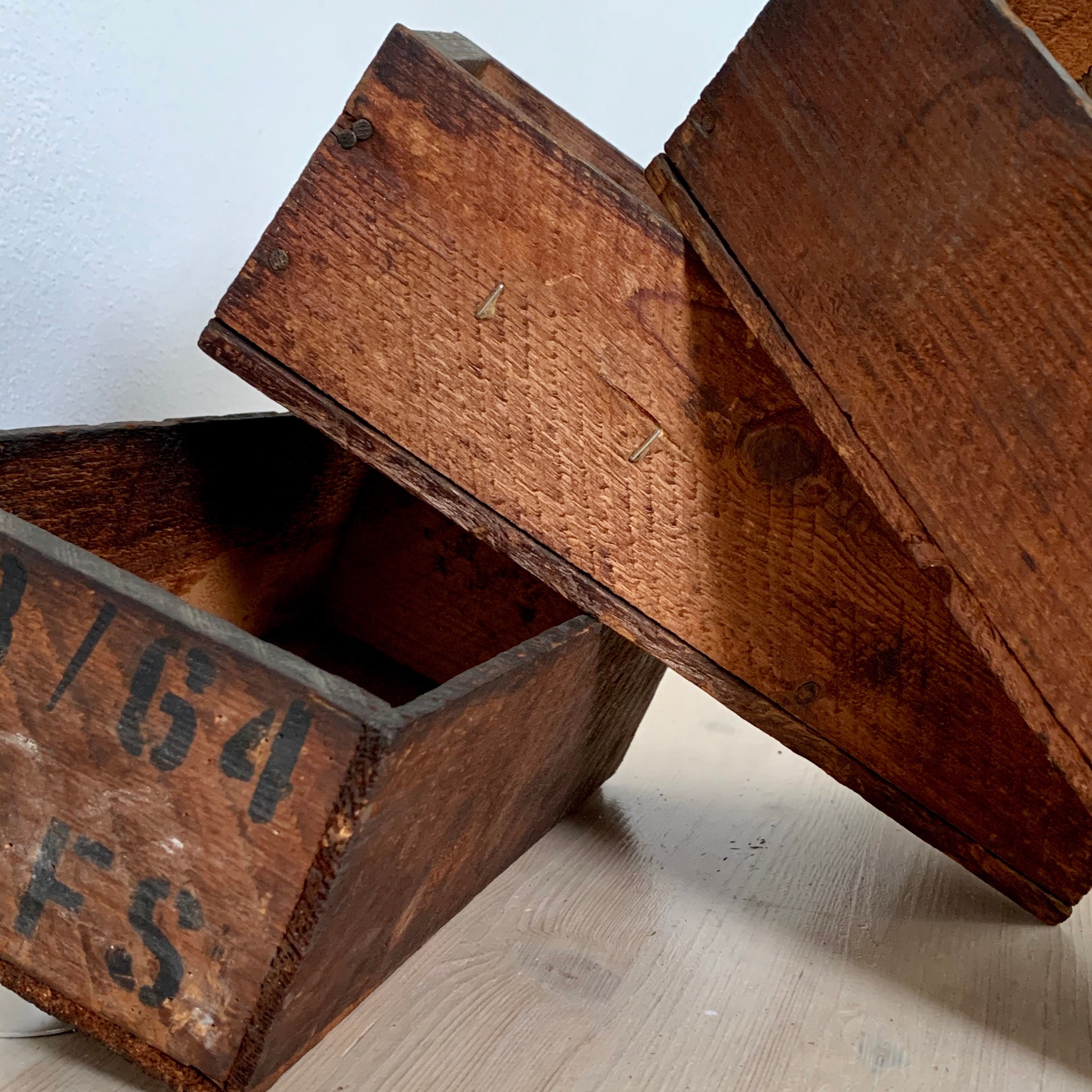 Wooden storage box industrial vintage rustic patina Etsy