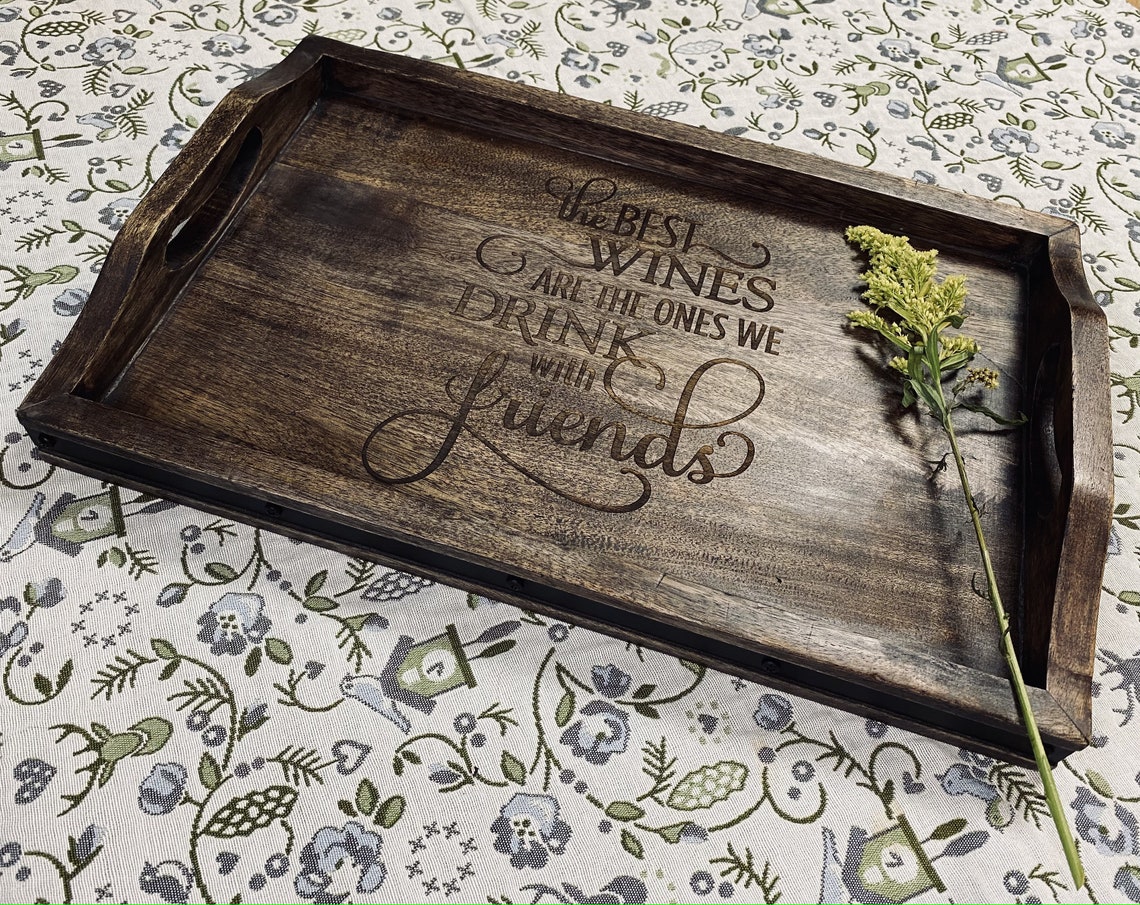 Serving Tray With Wine Quote Etsy UK