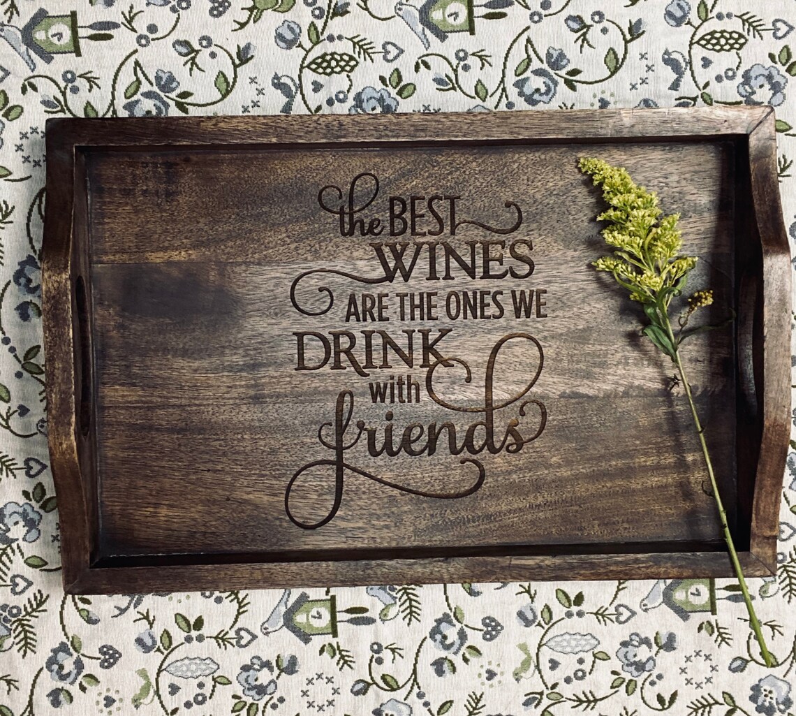Serving Tray With Wine Quote Etsy UK