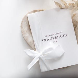 Trauzeugin fragen - Elegante Klapp-Karte mit Schleife